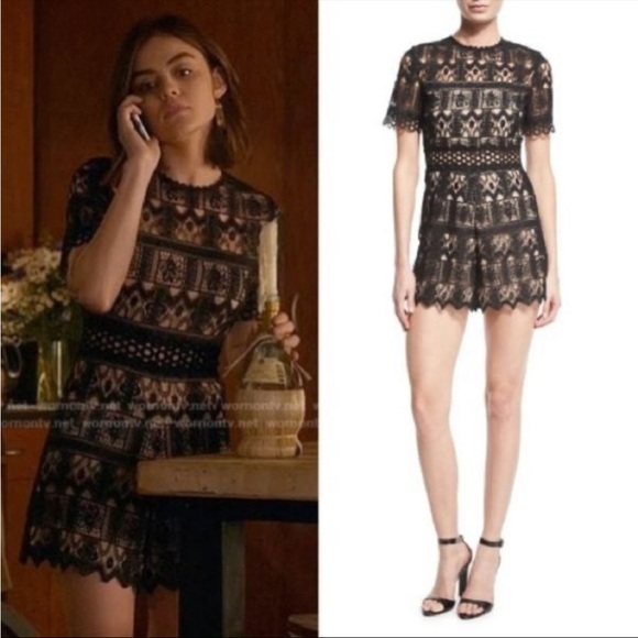 Alexis ALEXANDRIA SHORT-SLEEVE LACE ROMPER, BLACK NWT SIZE MEDIUM - Picture 10 of 10